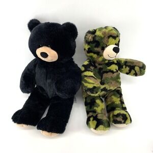 Build a Bear Workshop Black Bear Camouflage Bear Stuffed Animals Set 2